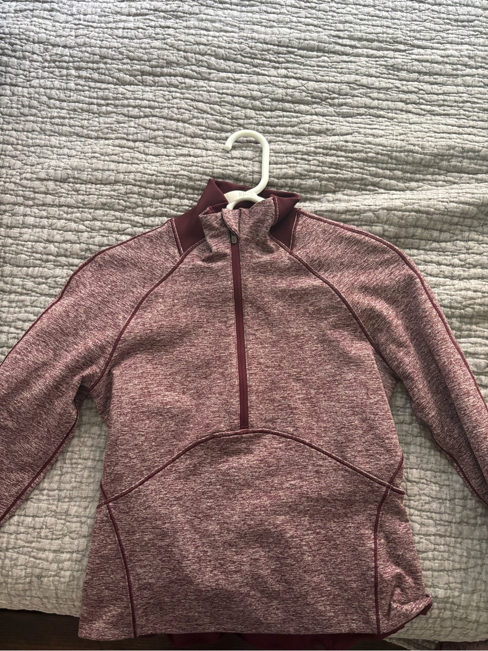 lululemon burgundy marled quarter-zip pullover
